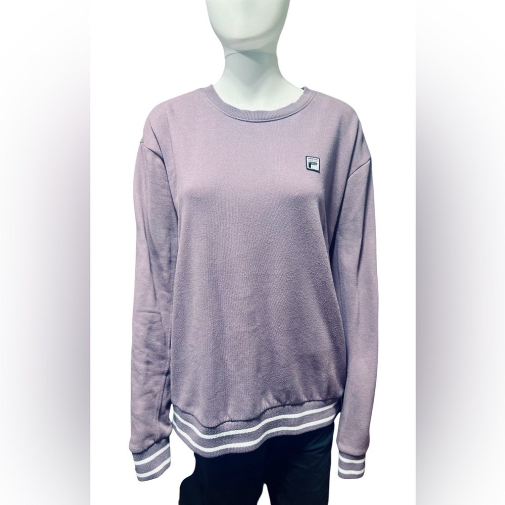 Fila Vintage Pullover Womens Purple Long Sleeve Crew Neck Sweatshirt Size XXL